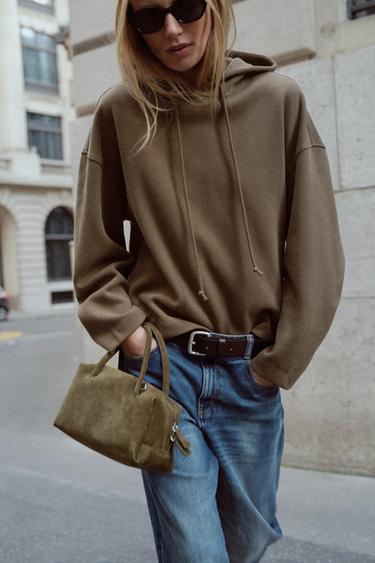 SWEAT À CAPUCHE SOFT - Vison foncé de Zara - Image 2