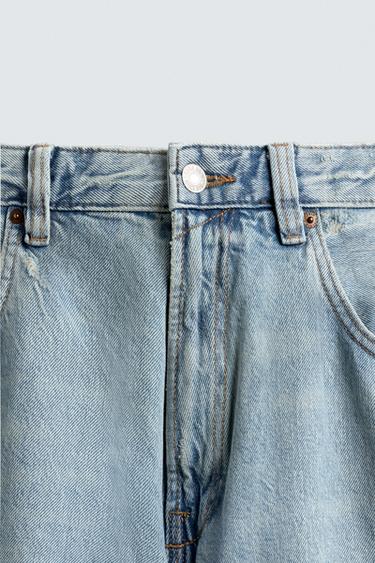 RIPPED BAGGY FIT JEANS - Light blue by Zara - Image 9