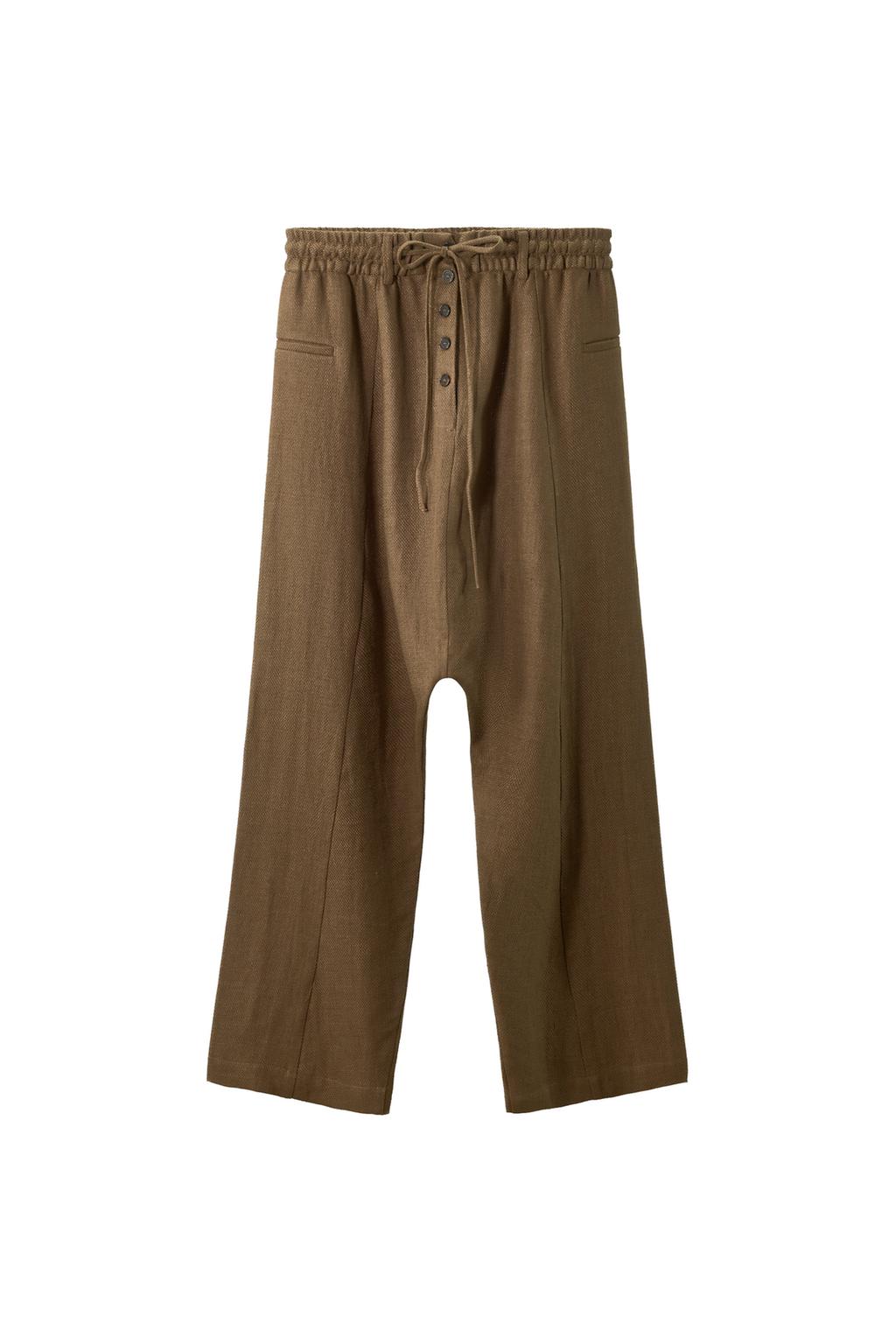 LINEN BLEND BAGGY PANTS - image 3