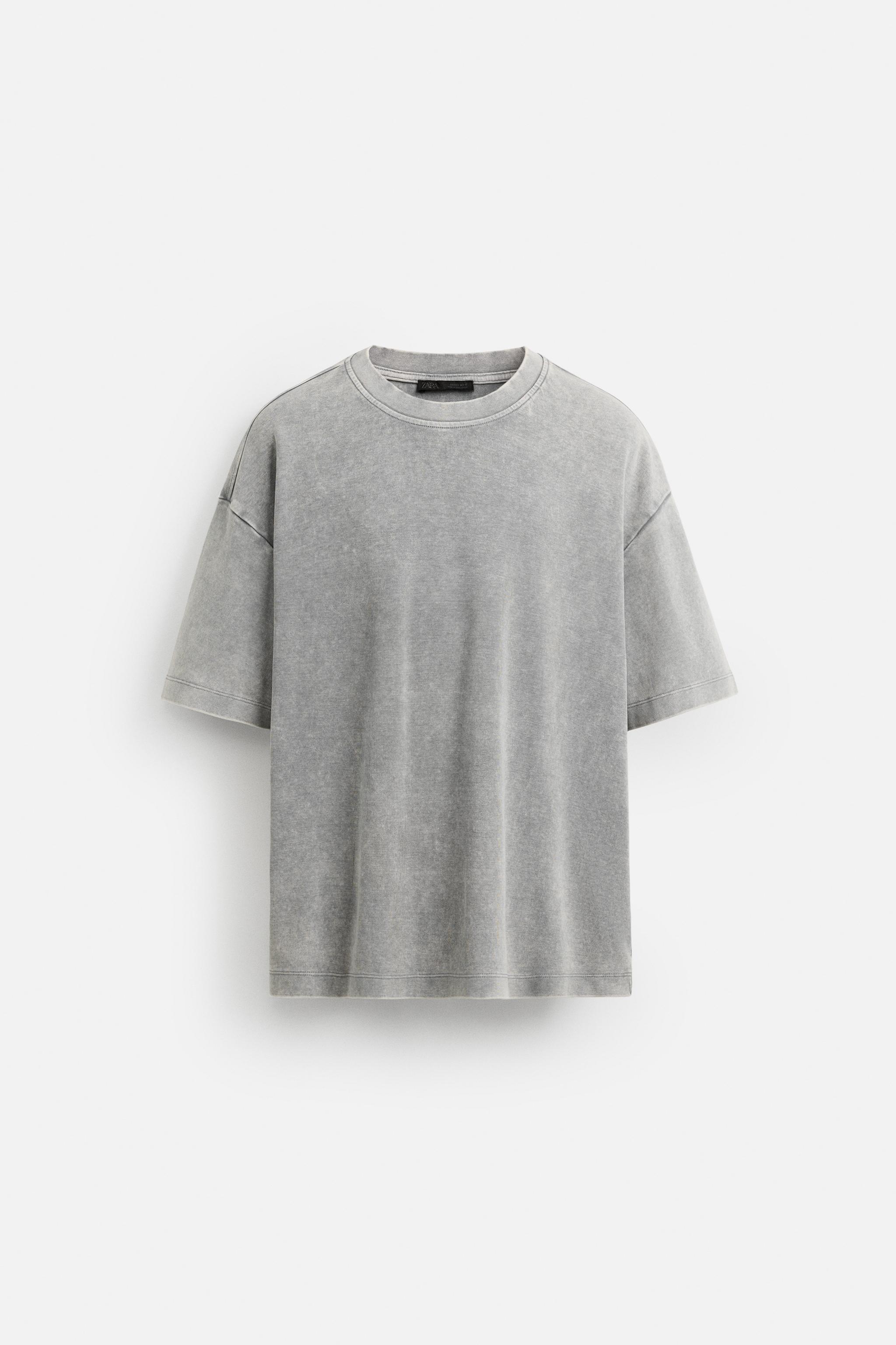 国内発送★ZARA★ユーズド加工*テクニカル半袖Tシャツ ユーズド加工テクニカルTシャツ - グレイッシュ | ZARA Japan / 日本