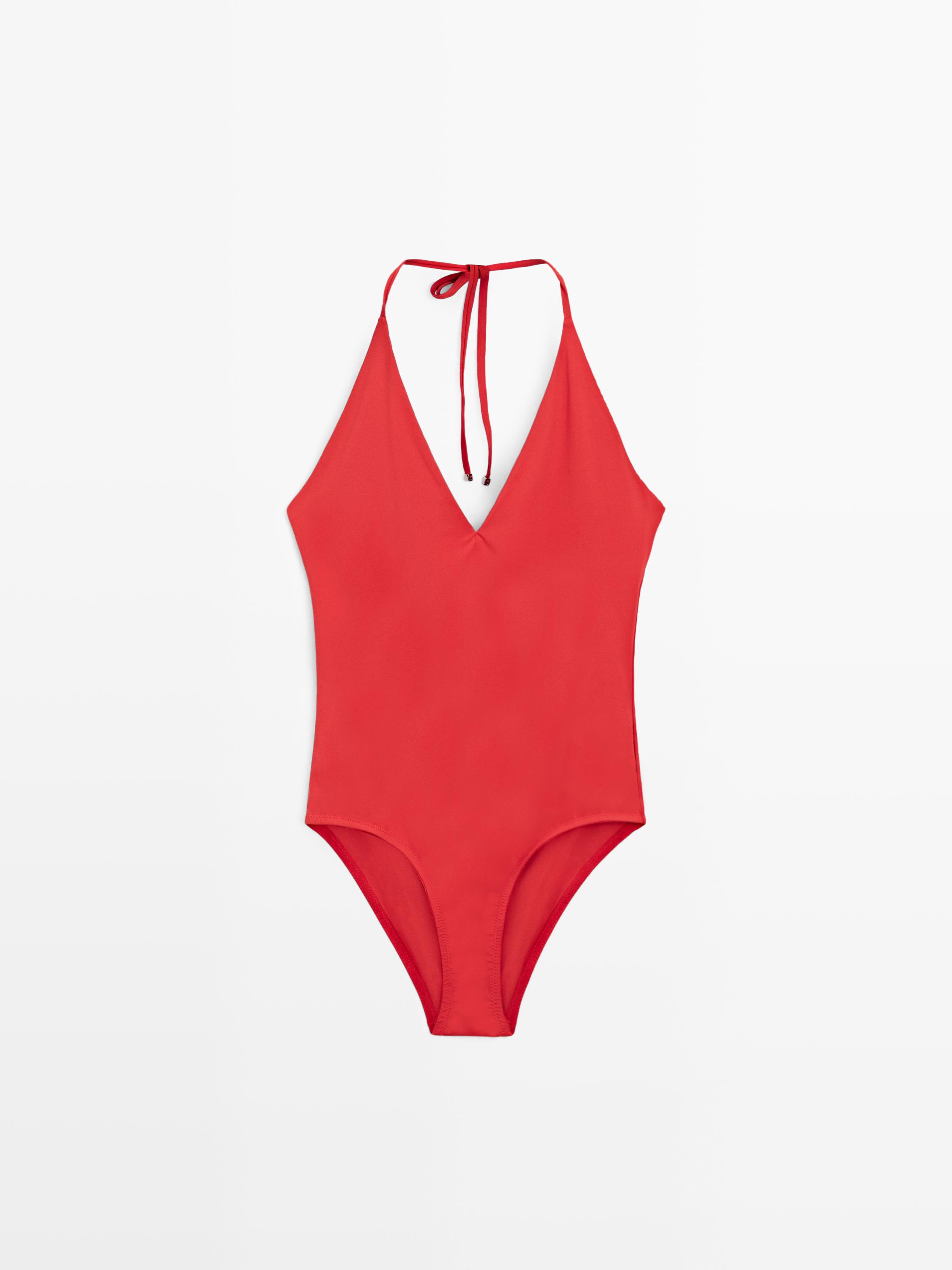 Maillot de bain col en v encolure américaine