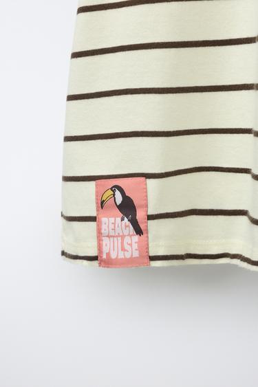 STRIPED TEXT T-SHIRT - striped by Zara - Image 3