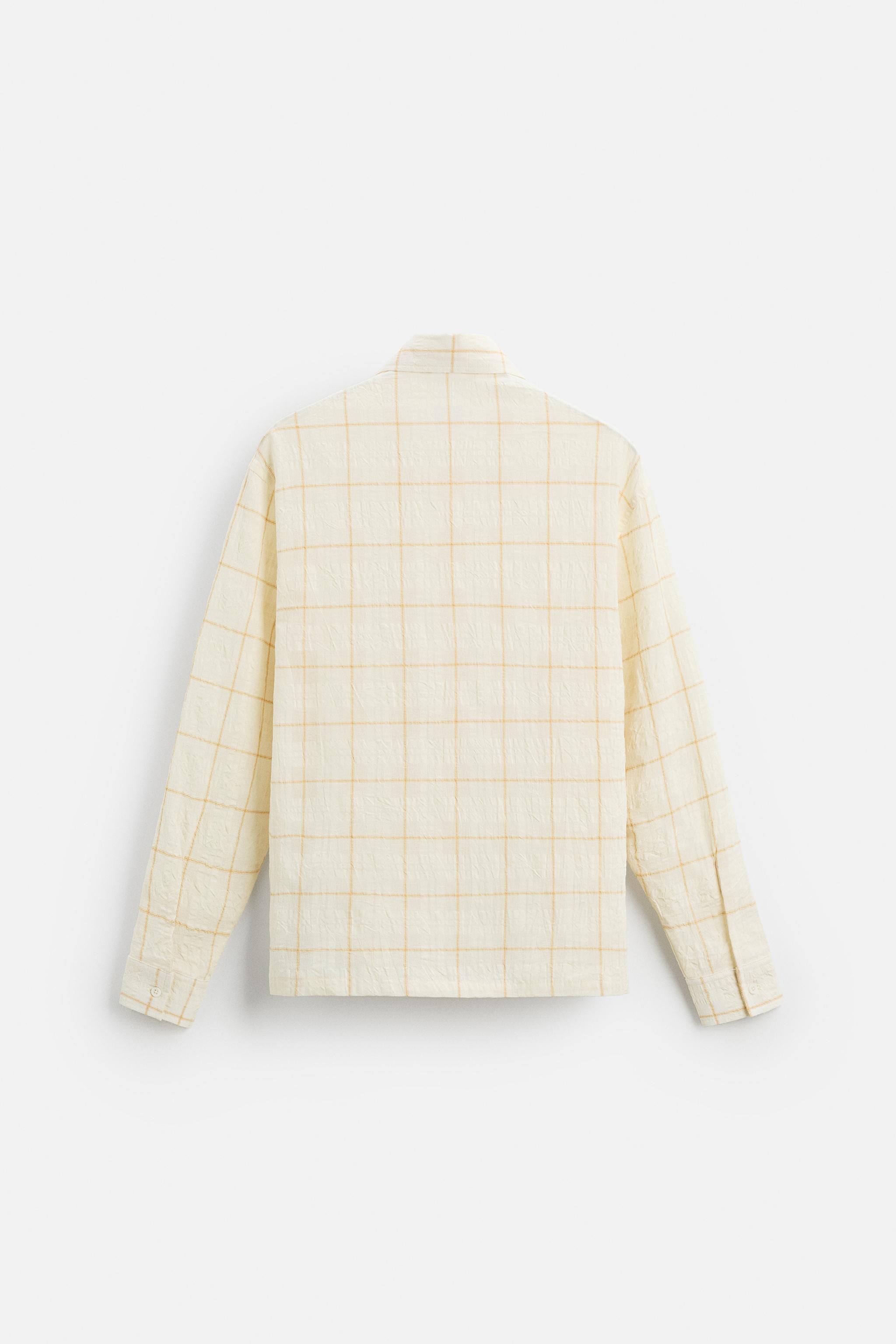 ZARA 使用感のない美品　大きい　2XL位　タータンチェック　オンオフ兼用 大人上品】ZARAザラ チェック シャツジャケット アウター