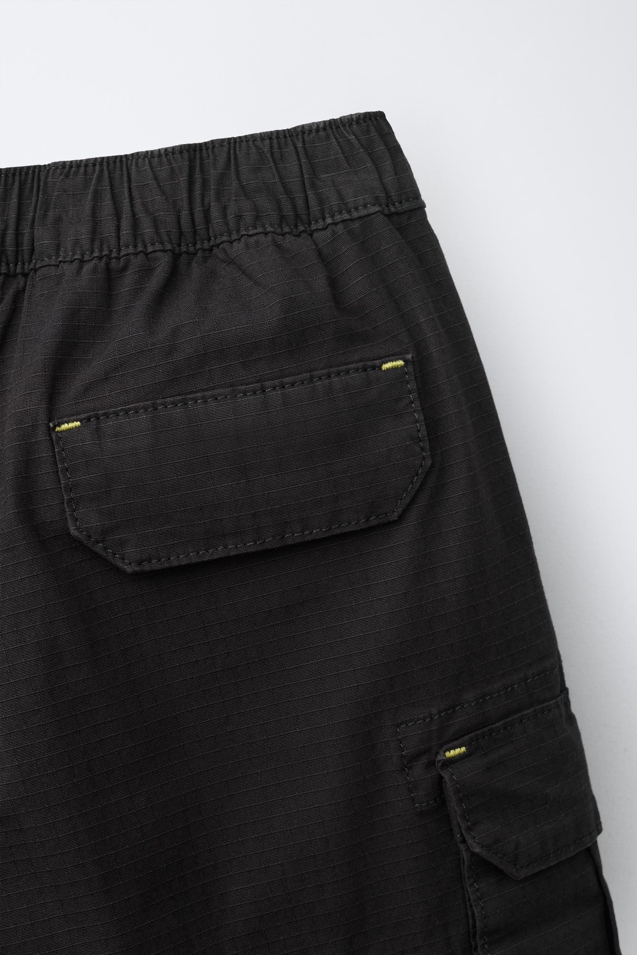 Детские шорты Zara TEXTURED CARGO SHORTS — фото 5