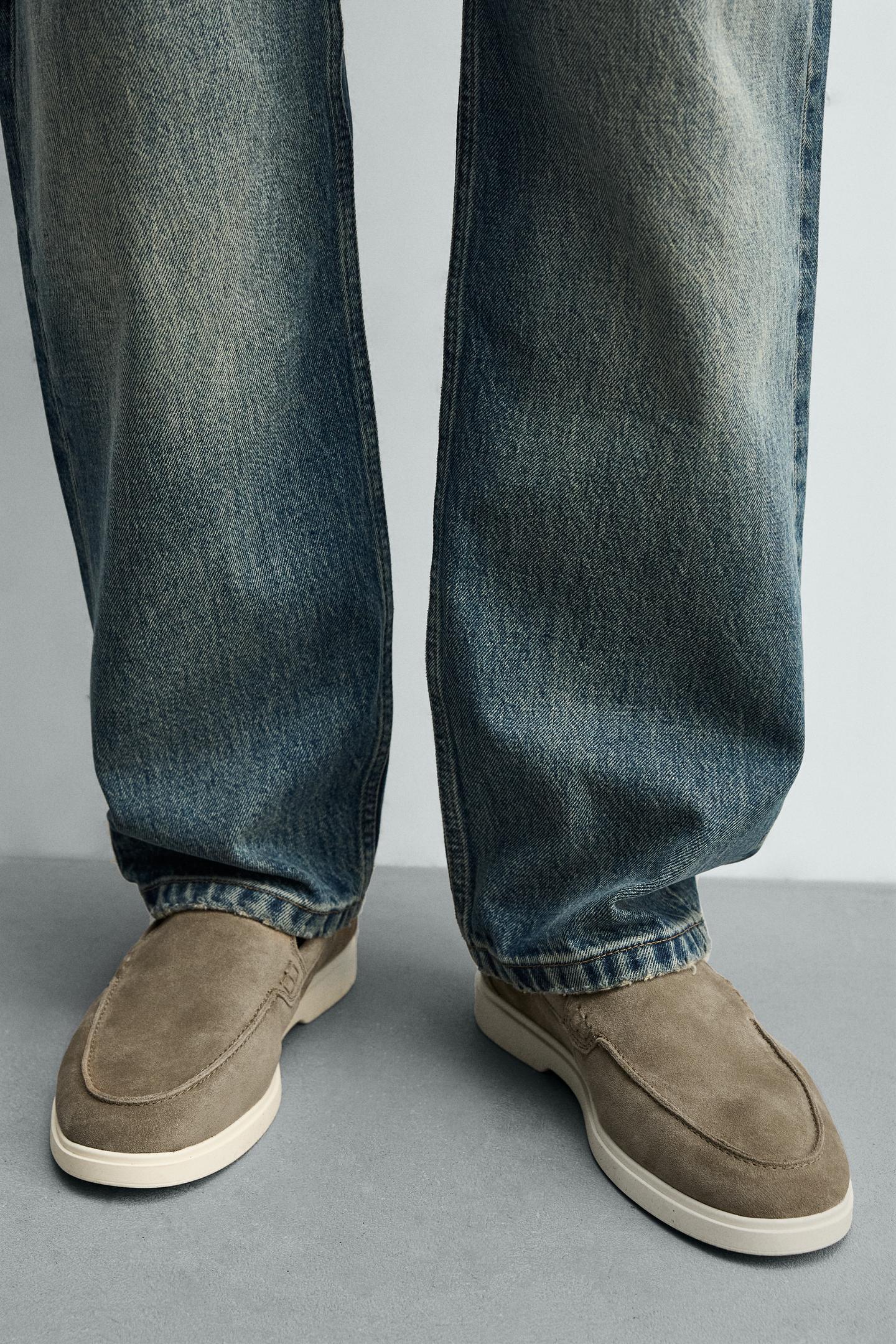 Мужские туфли Zara Casual Leather, цвет: Бежевый — фото 3