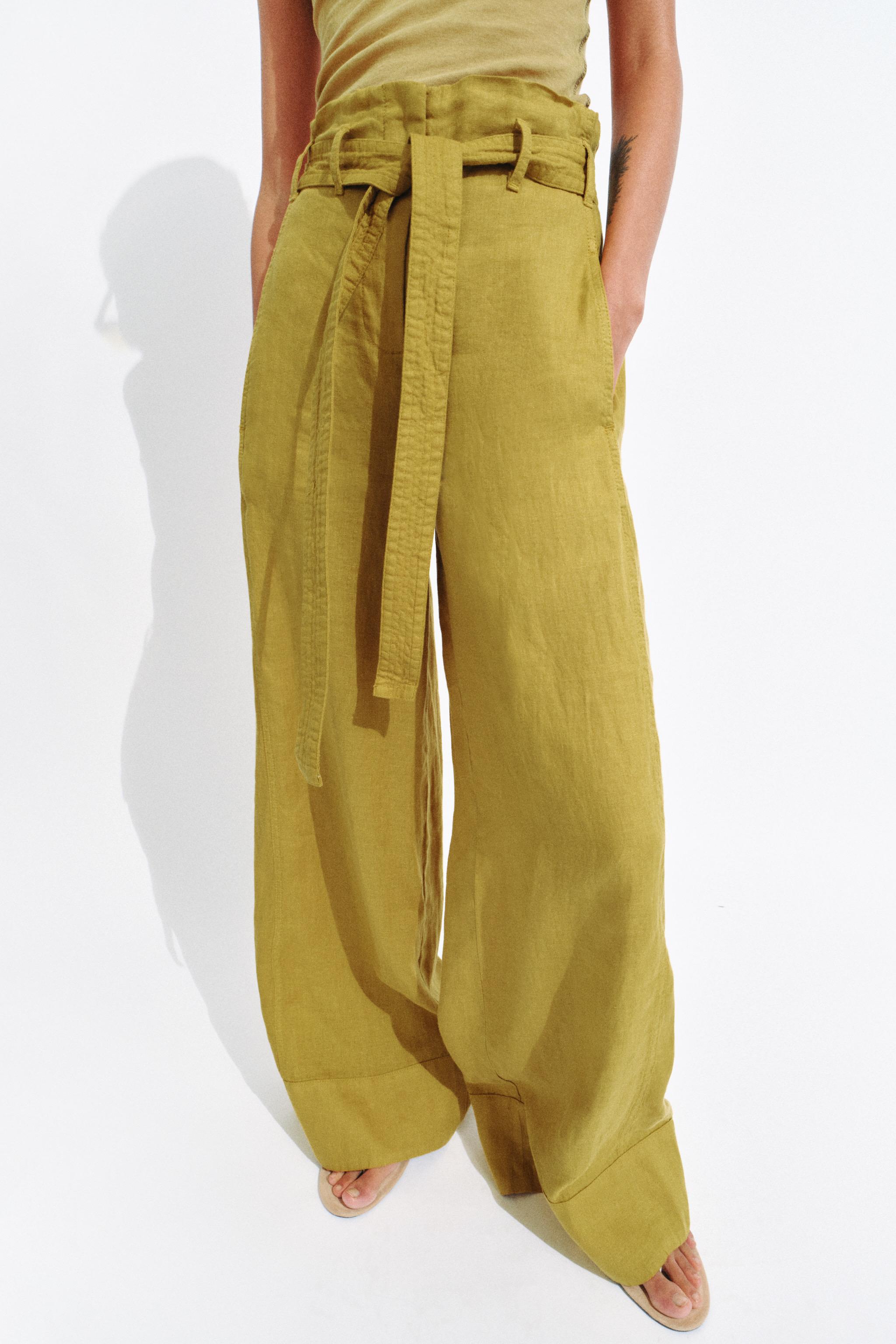Женские брюки Zara ZW COLLECTION 100% LINEN PANTS — фото 2