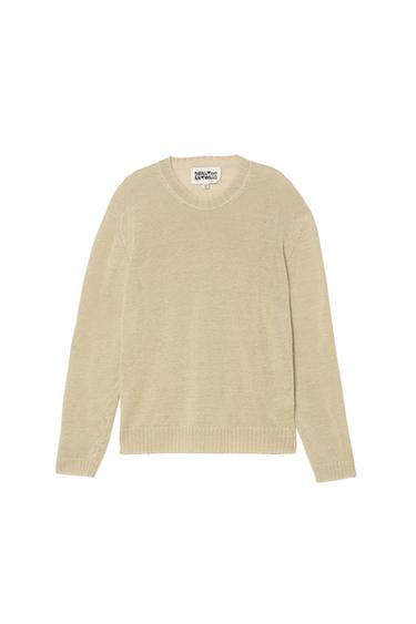 RELAXED FIT 100% LINEN JUMPER - camel by Zara