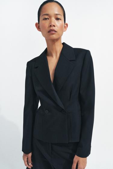 TAILORED WOOL BLEND BLAZER ZW COLLECTION - Black by Zara