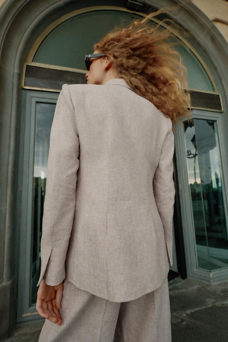 Blazer con pinzas de lino 4