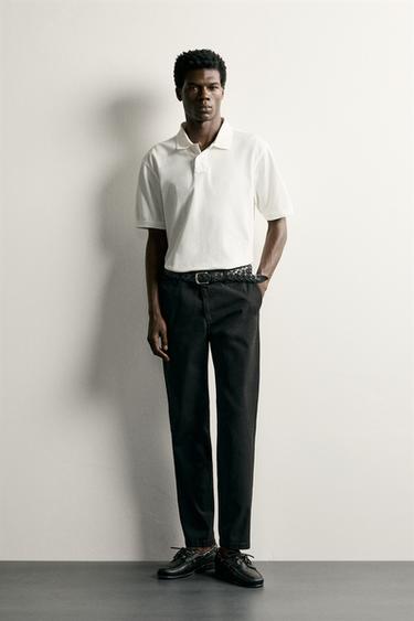 SLIM FIT CHINOS - Black by Zara