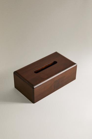 BOÎTE À MOUCHOIRS EN BOIS - Beige clair de Zara - Image 1