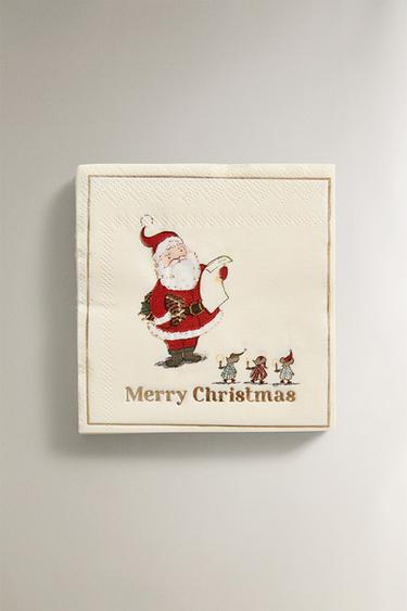 PAPIER-SERVIETTEN FÜR KINDER WEIHNACHTSMANN (20ER-PACK) - Bunt von Zara - Bild 0