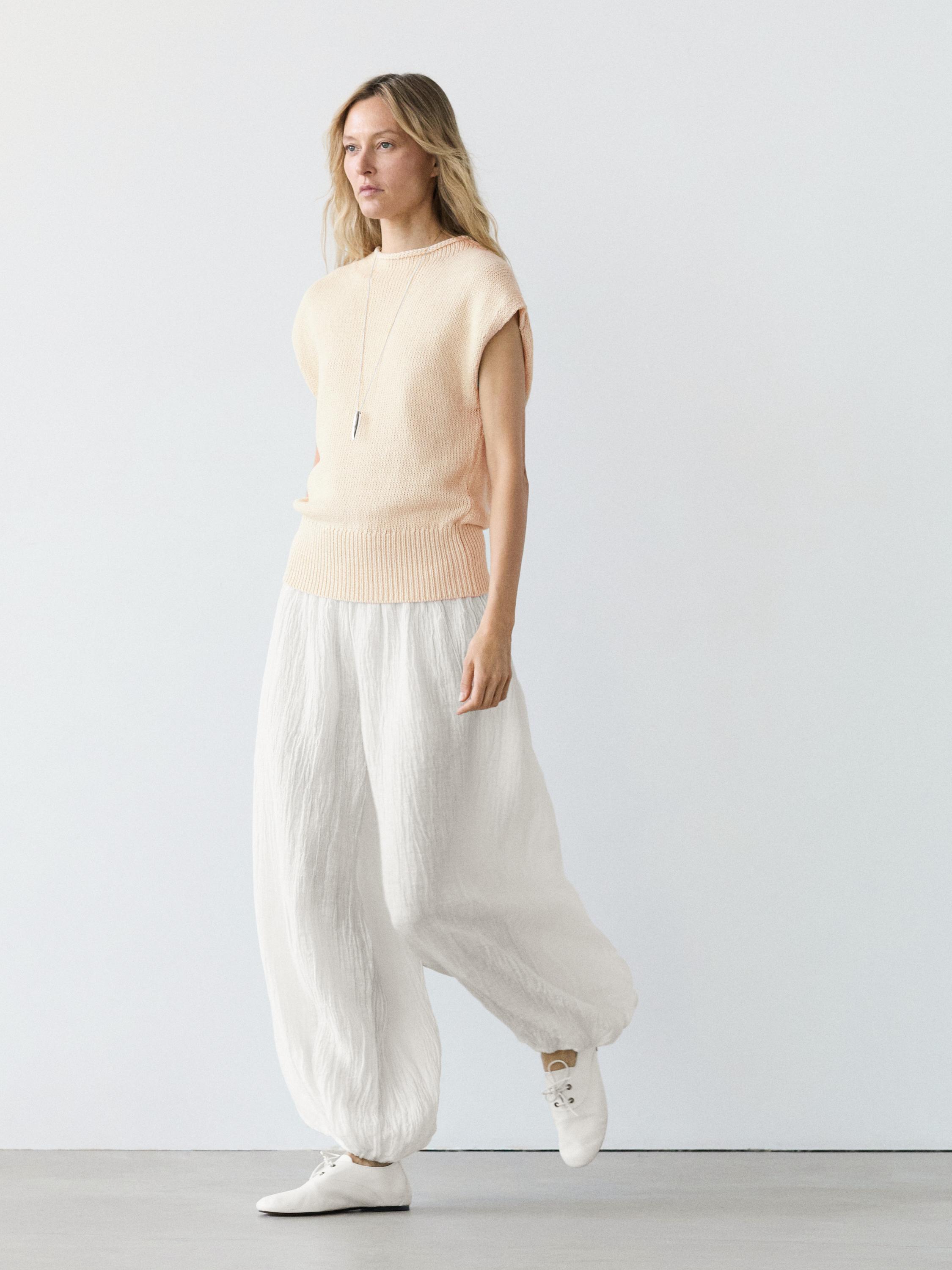 Pantalon bouffant en lin