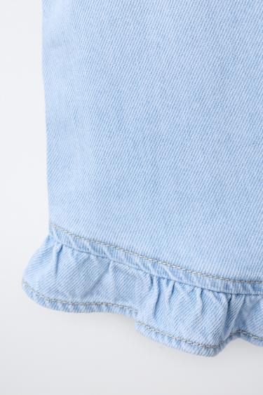 DENIM TOP WITH RUFFLES - Light blue by Zara - Image 2