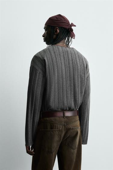 OPENWORK KNIT T-SHIRT - Grey by Zara - Image 2