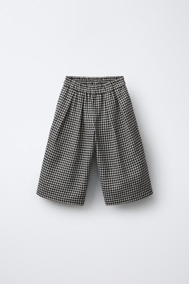 GINGHAM CHECK CULOTTES - Ecru by Zara - Image 0
