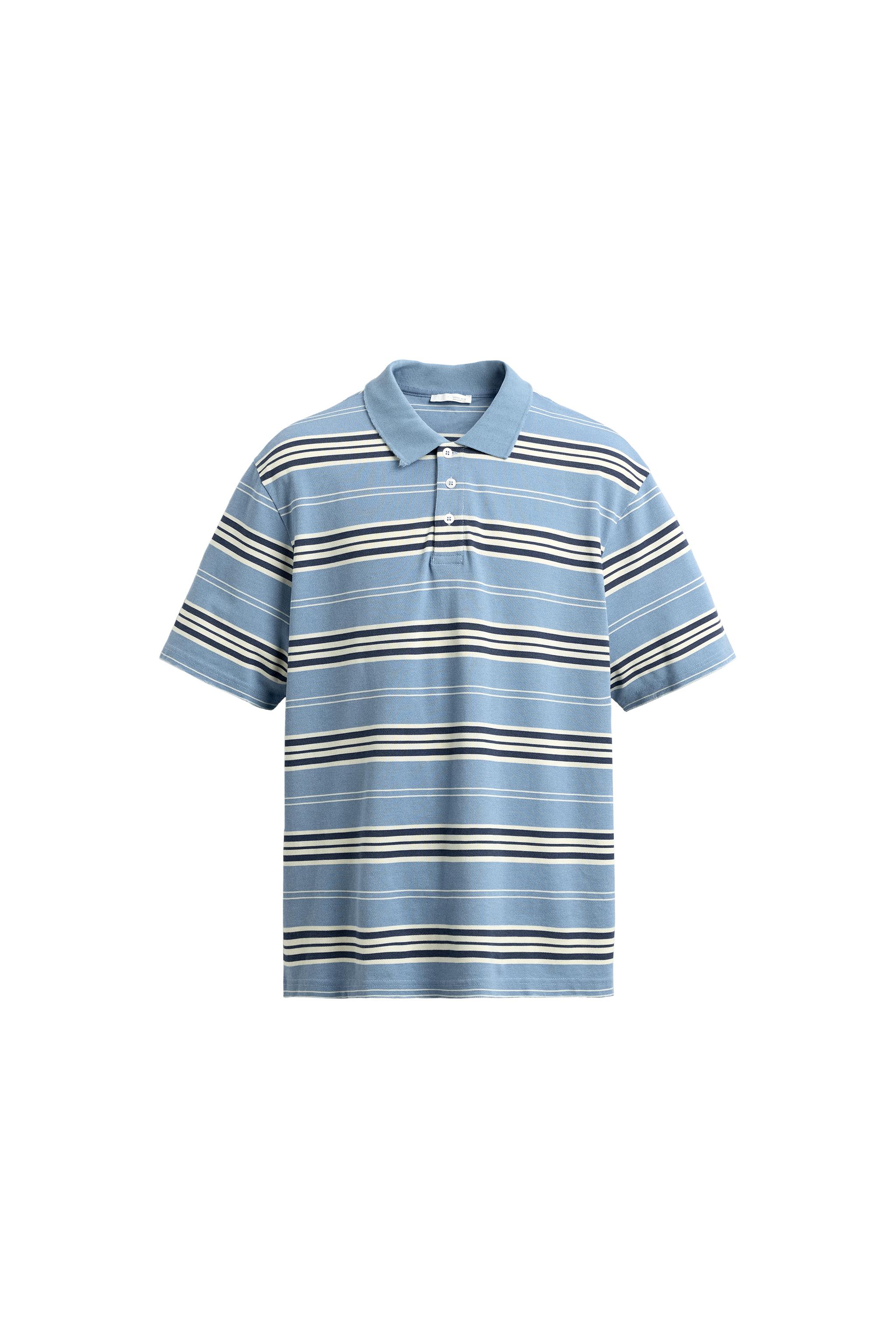ストライプ柄ボクシーフィットポロシャツ - 青色/白色 | ZARA Japan / 日本