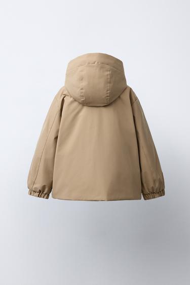 CONTRAST ZIP WATER-REPELLENT PARKA - Light beige by Zara - Image 3