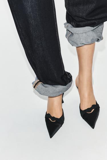ZAPATO TACÓN SATINADO - Negro de Zara - Imagen 0