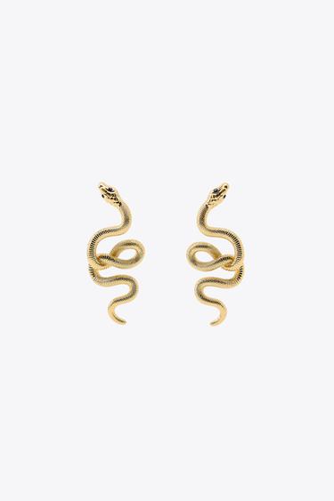 BOUCLES D'OREILLES MÉTALLIQUES SERPENT - Doré de Zara - Image 1