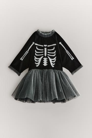 Zara CHILDREN'S HALLOWEEN TULLE SKELETON COSTUME - Black