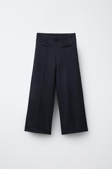 BROEK WIDE LEG PLOOI - Marineblauw van Zara - Afbeelding 0