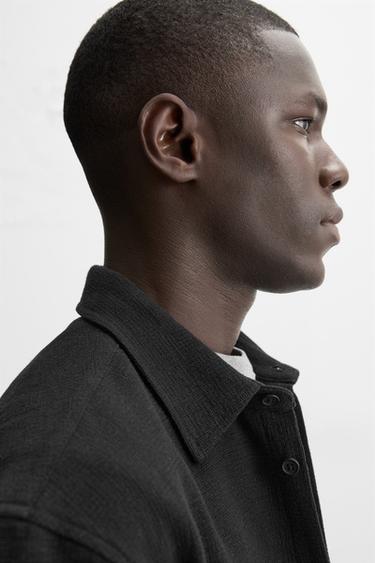 GEOMETRIC JACQUARD SHIRT - Black by Zara - Image 5