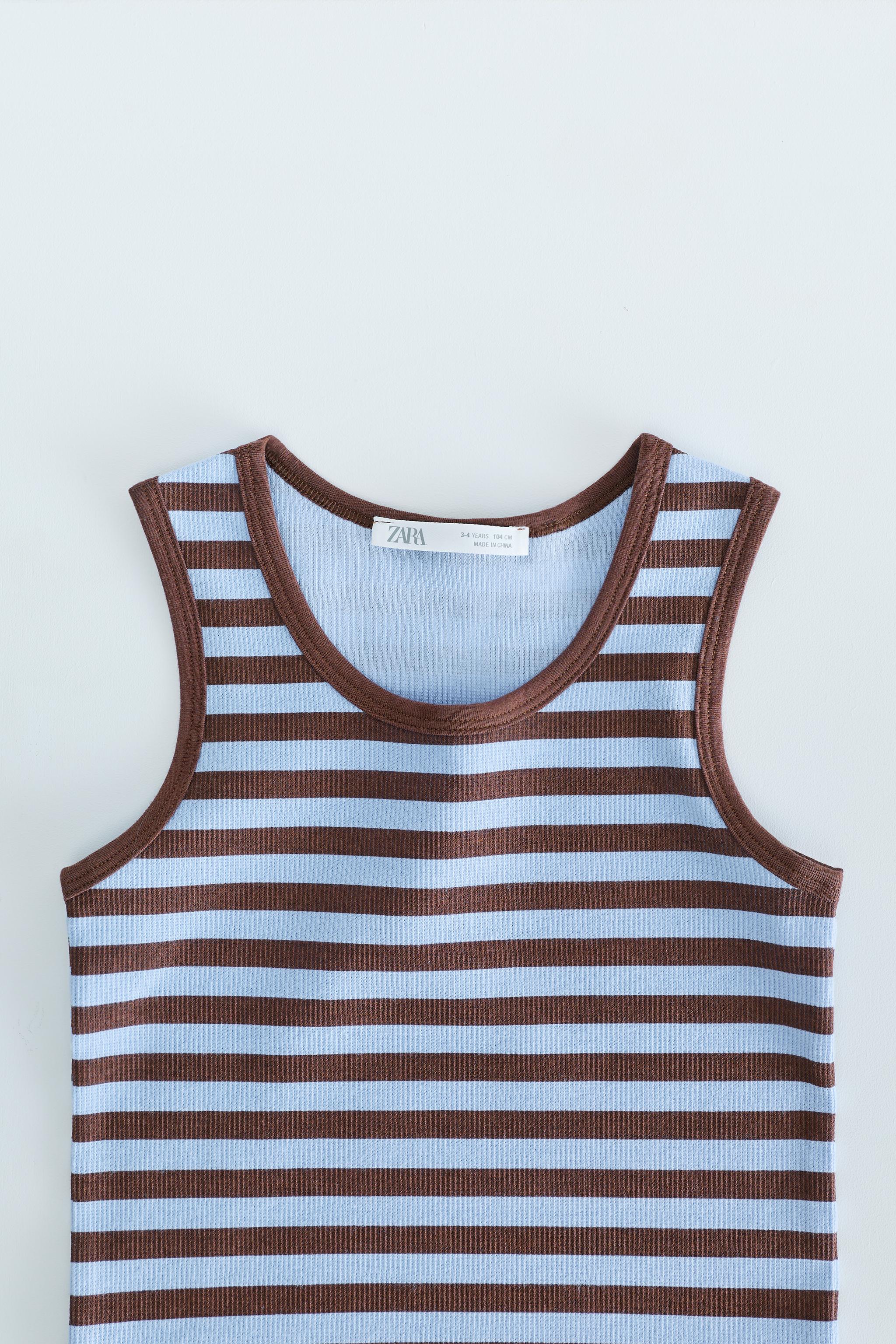 ZARA TIMELESS - THREE-PACK OF STRIPED RIBBED T-SHIRTS — Multicolored