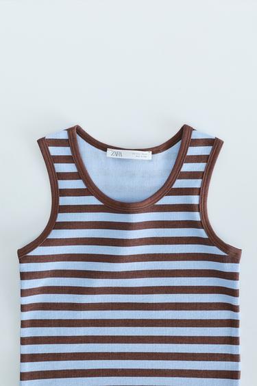 ZARA TIMELESS - THREE-PACK OF STRIPED RIBBED T-SHIRTS — Multicolored 2
