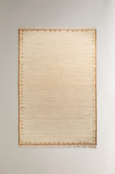 TAPIS JUTE COTON FRANGES - Blanc de Zara - Image 2