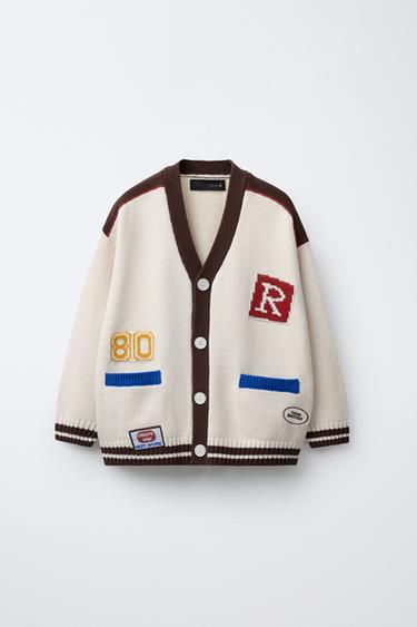 CARDIGAN WITH PATCHES - Ecru by Zara