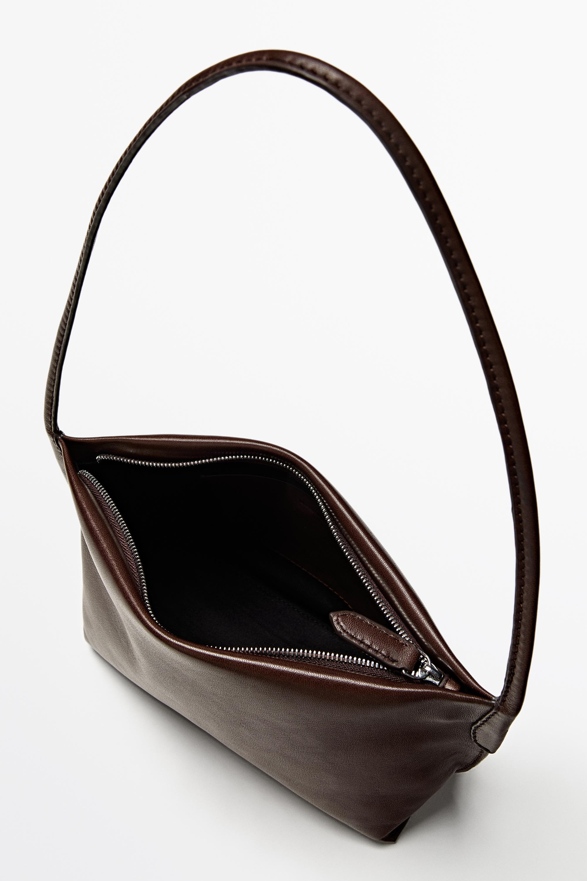 Sac porté épaule en cuir nappa