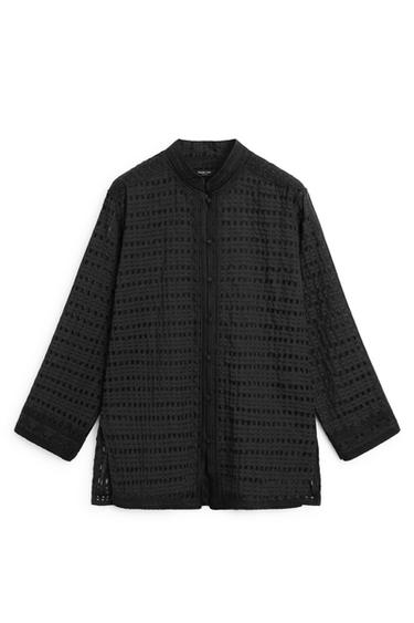 Chemisier fluide à broderies - Noir de Zara