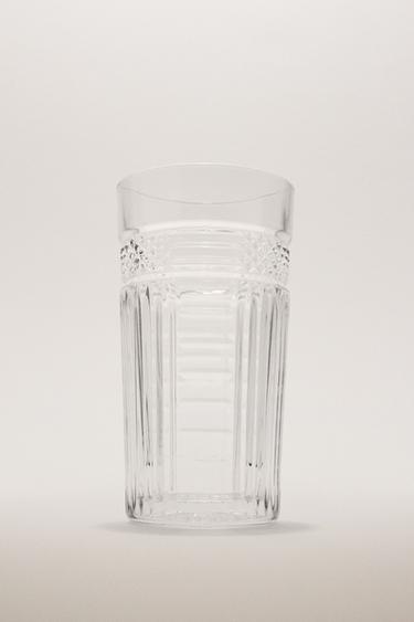 Zara GLASS SOFT DRINK TUMBLER WITH RAISED DESIGN - 990