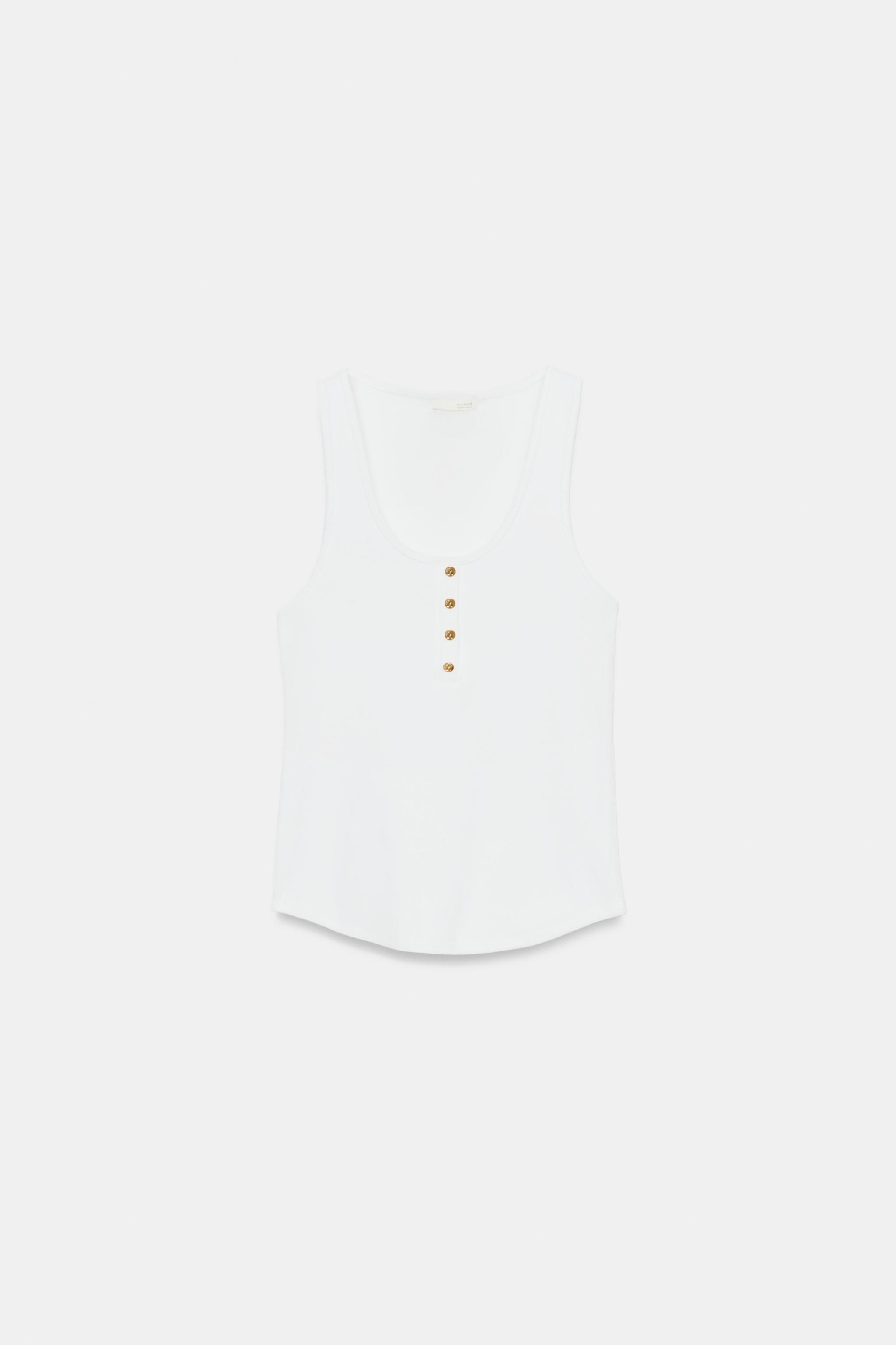 Женские топы Zara COTTON BUTTON-UP TOP — фото 5