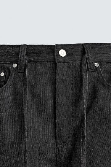 JEAN COUPE DÉCONTRACTÉE ÉVASÉE - Noir de Zara - Image 8