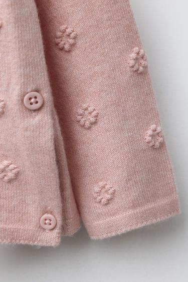 KNIT JUMPER WITH EMBROIDERED FLOWERS - Light pink by Zara - Image 3