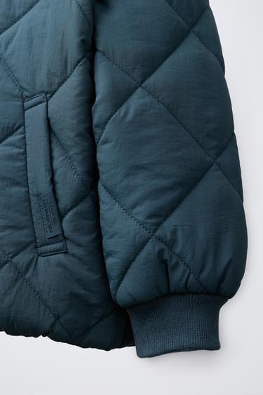 WATER-REPELLENT QUILTED BOMBER JACKET - Green / Blue by Zara - Image 5
