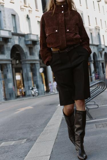 SHORT LONG AVEC CEINTURE - Noir de Zara - Image 3