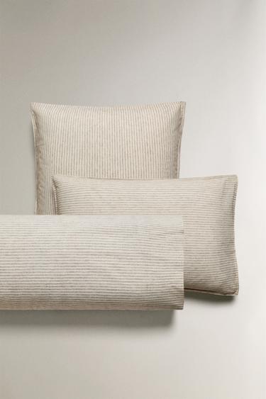 STRIPED PILLOWCASE - Brown by Zara