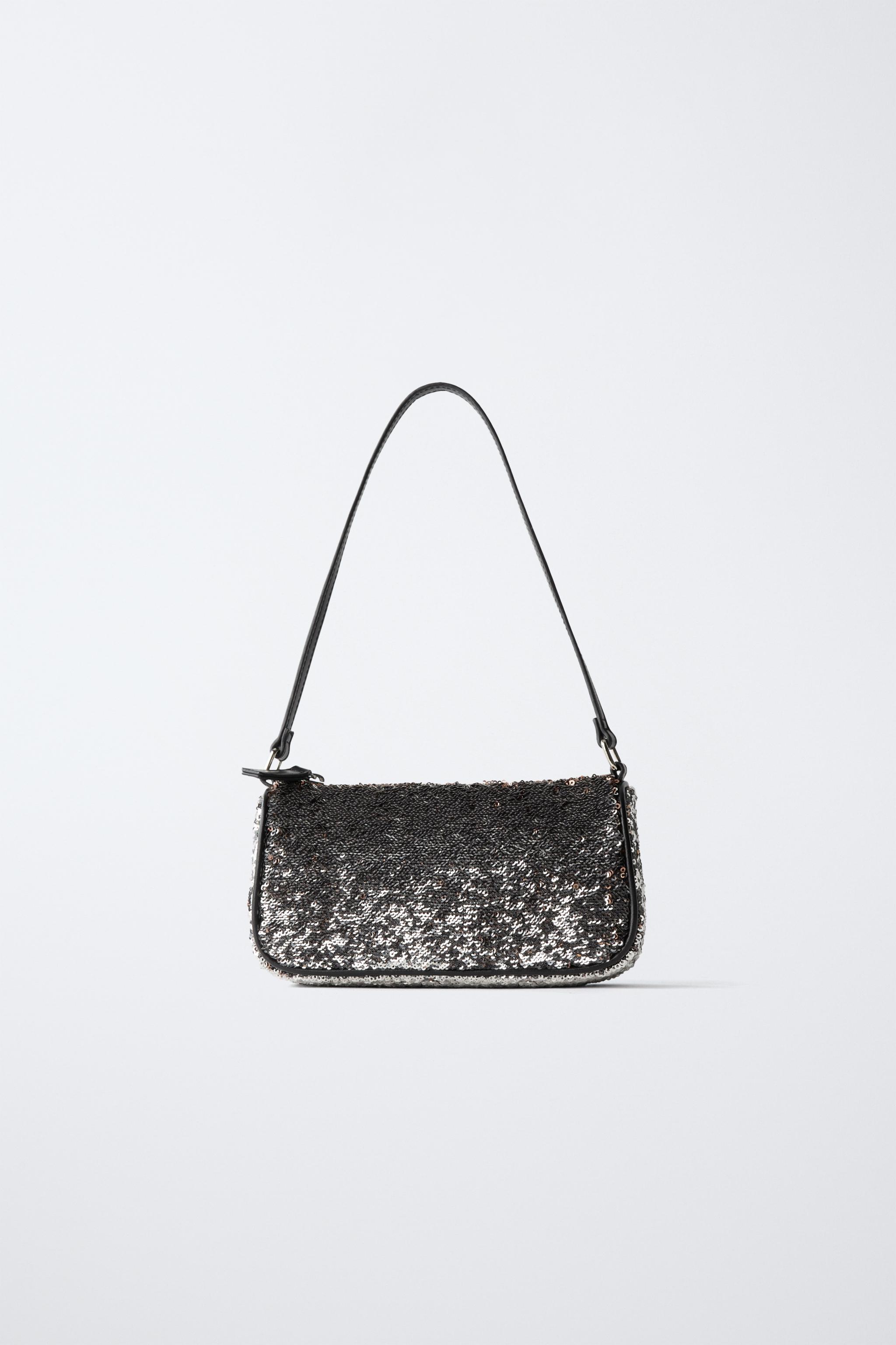 SEQUIN SHOULDER BAG - Silver | ZARA United States