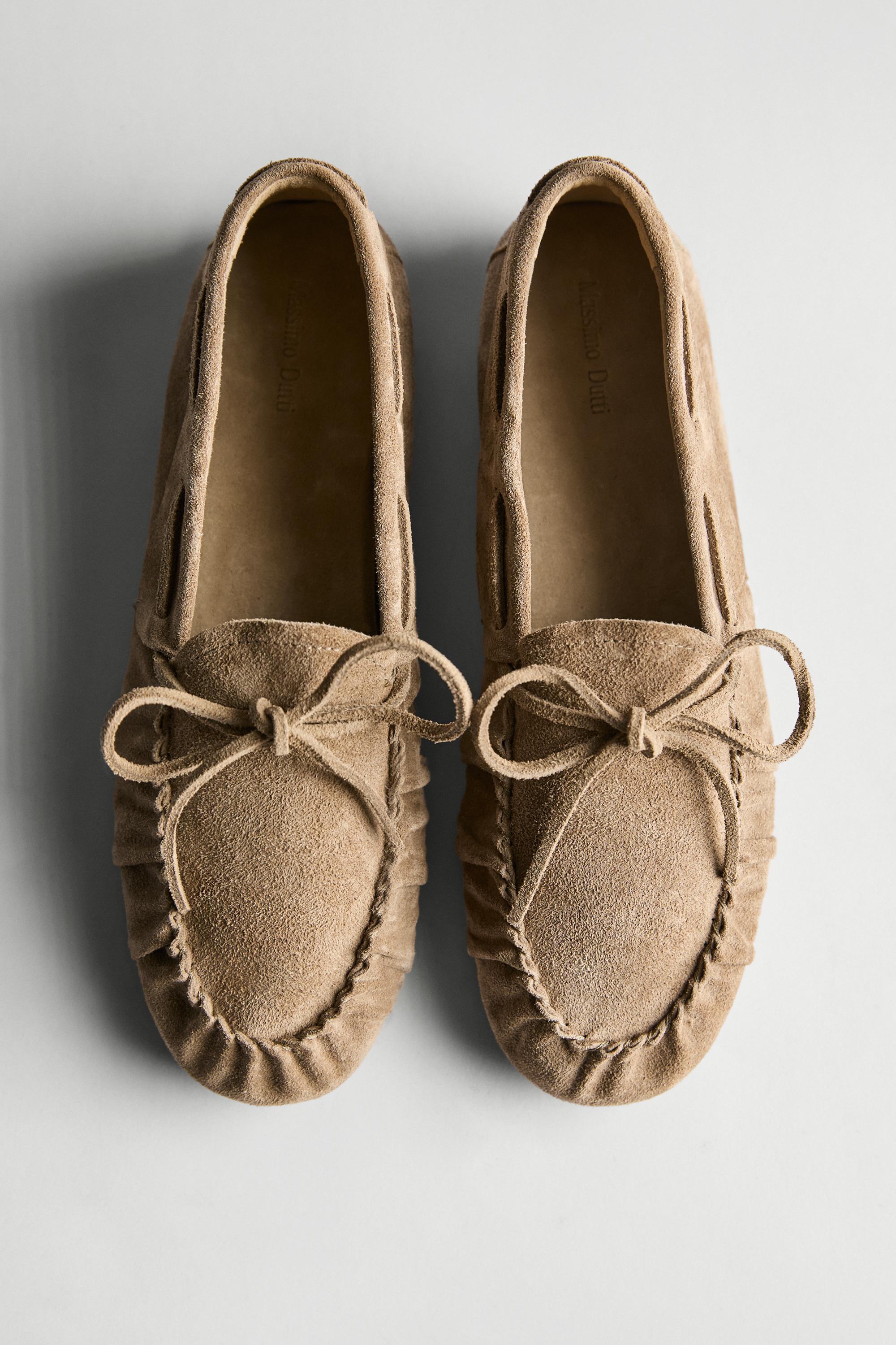 Soft leather loafers with gathered detail — 1-712