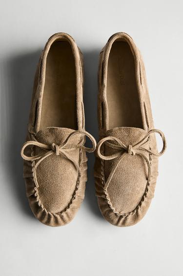 Soft leather loafers with gathered detail — 1-712 2