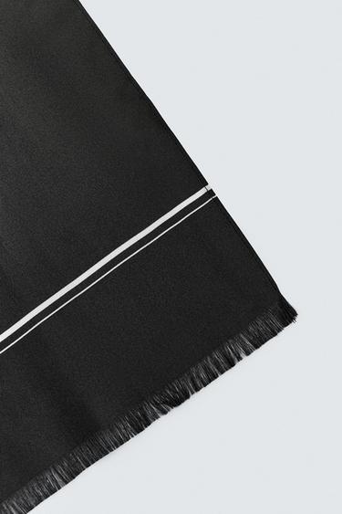 100% SILK SCARF - Black by Zara - Image 4