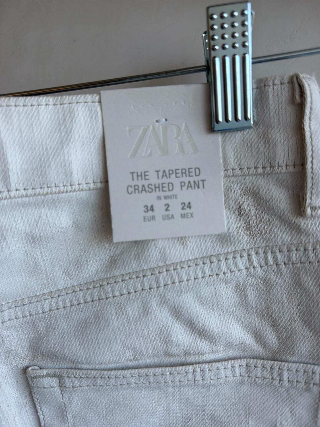 ZW COLLECTION TAPERED MID-RISE WAXED CRACKED JEANS - Image 3