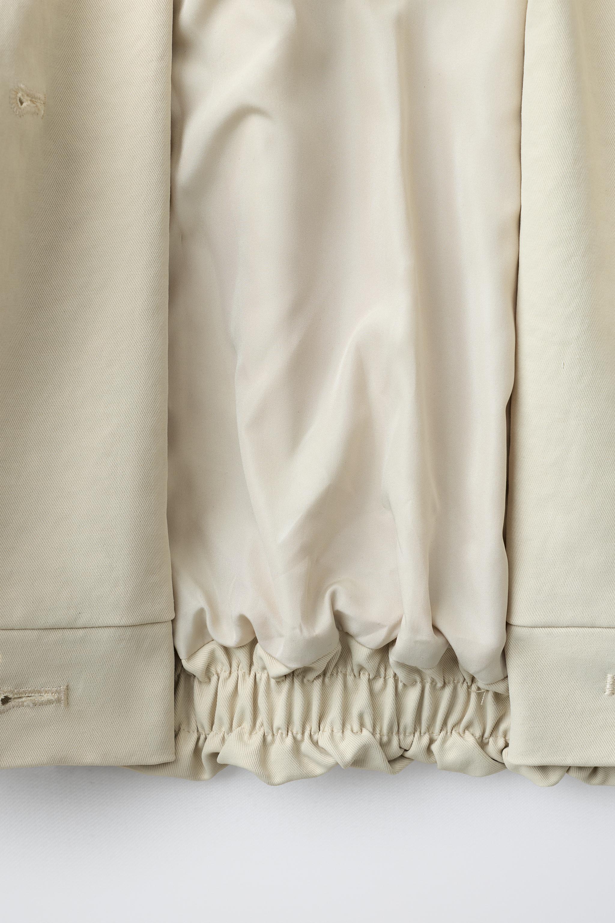 CROPPED ELASTIC HEM TRENCH COAT