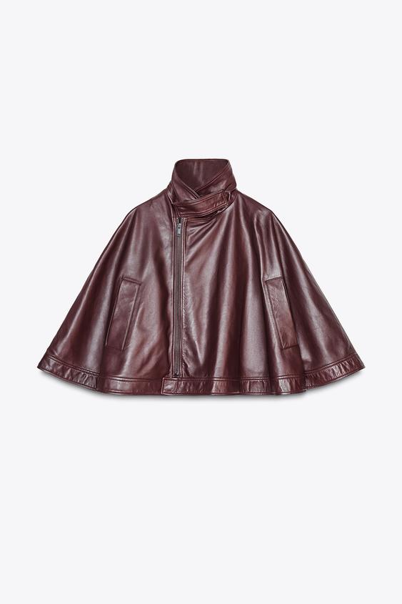 ZW COLLECTION KOŽENÁ CAPA – LIMITOVANÁ EDICE - Burgundská od Zara - Obrázek 4