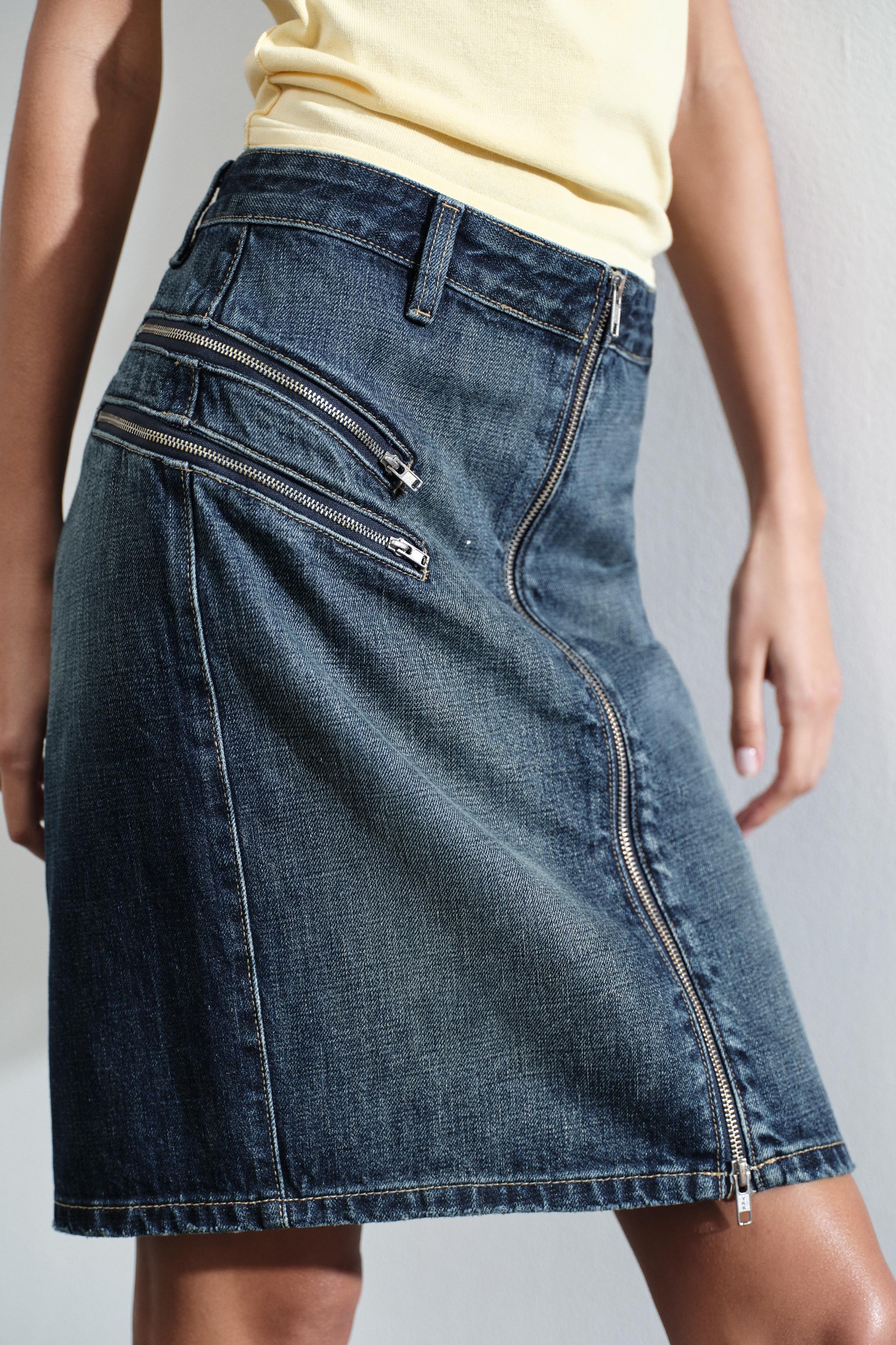 JUPE EN JEAN TRF ZIPS