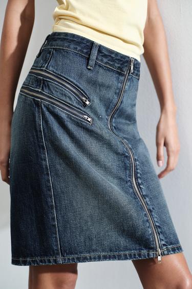 JUPE EN JEAN TRF ZIPS - Indigo de Zara - Image 2