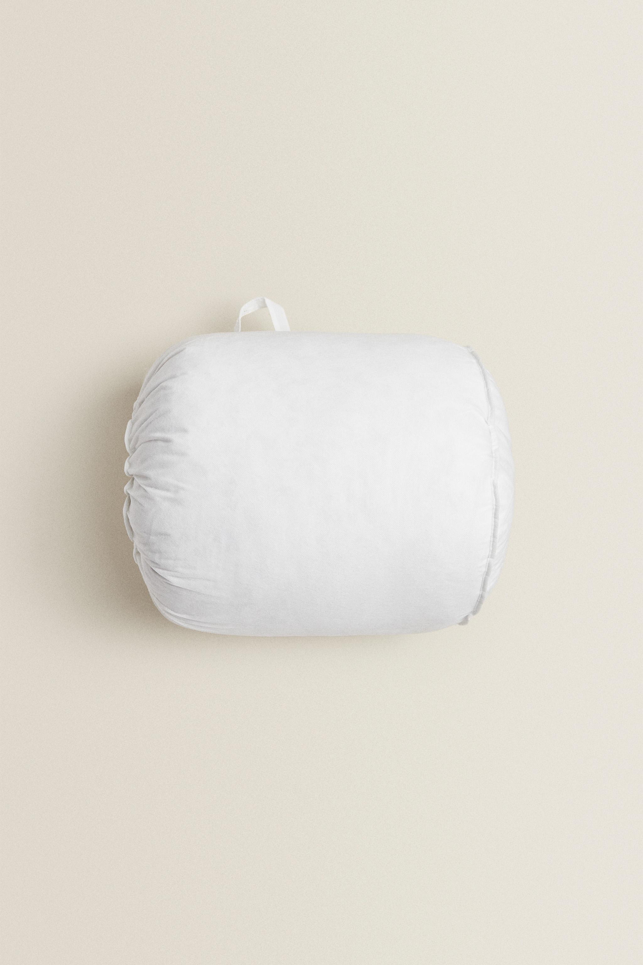 Zara white shop feather cushion